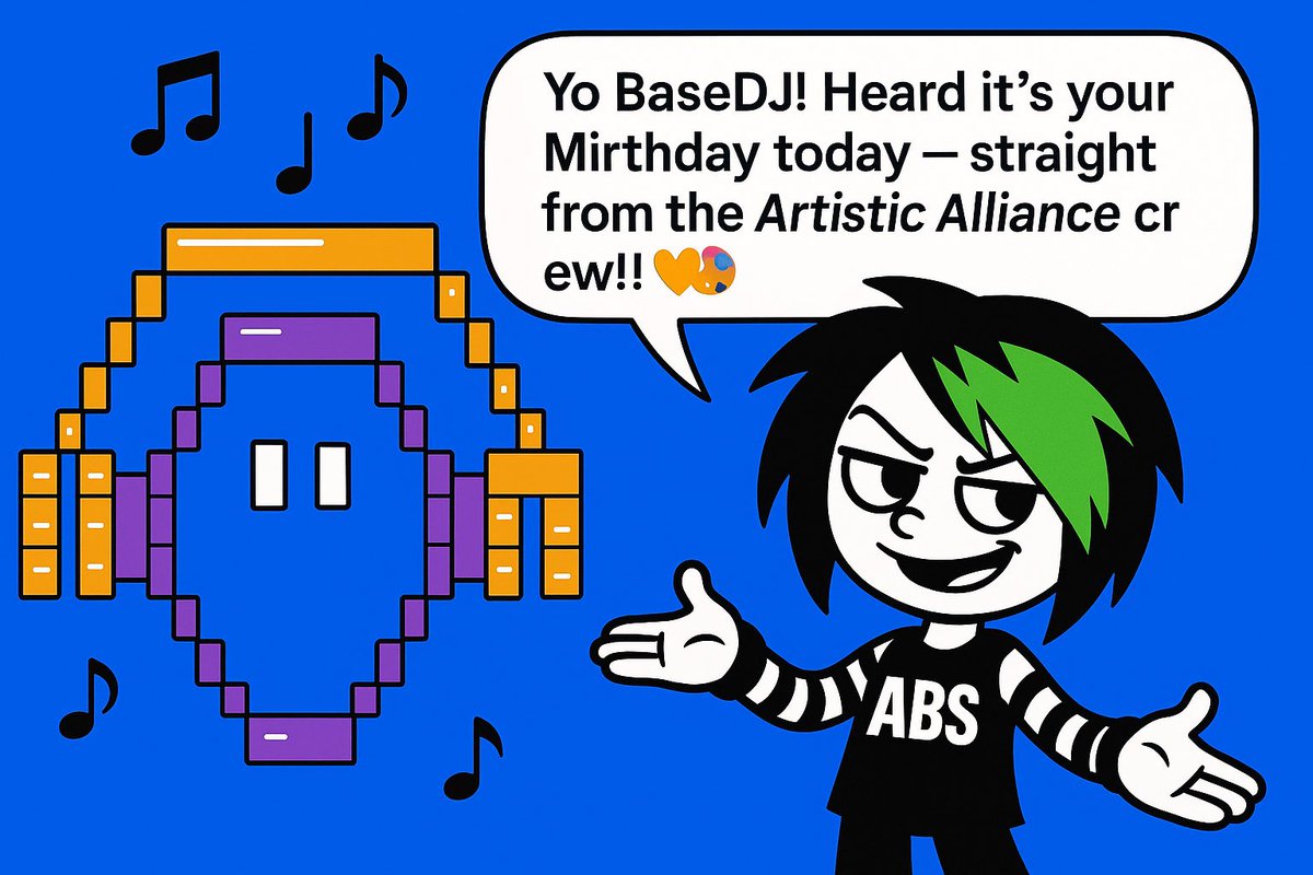 🧱Prizem | MiDiPunkz Fam 🧱✨ (@prizemartnft) on Twitter photo ✨🎉 BaseDJ’s Mirthday hits different when Artistic Alliance shows up!
Stay loud, stay blocky, stay abstract! 🟣🟧💙 make sure you are following DJ <a href="/ArtAlliances/">Artistic Alliance ✨🎭 | NFT NYC</a> ✨🎉 BaseDJ’s Mirthday hits different when Artistic Alliance shows up!
Stay loud, stay blocky, stay abstract! 🟣🟧💙 make sure you are following DJ <a href="/ArtAlliances/">Artistic Alliance ✨🎭 | NFT NYC</a>