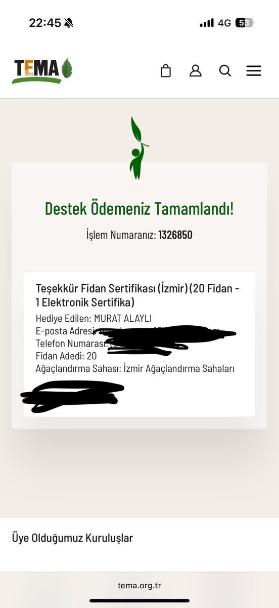 Hep beraber umudu büyütmek isteriz :) 20 adet fidan bağışı ile kampanya katılıyorum 💯 Siz değerli takipçilerimizden desteklerini bekliyorum 🙏