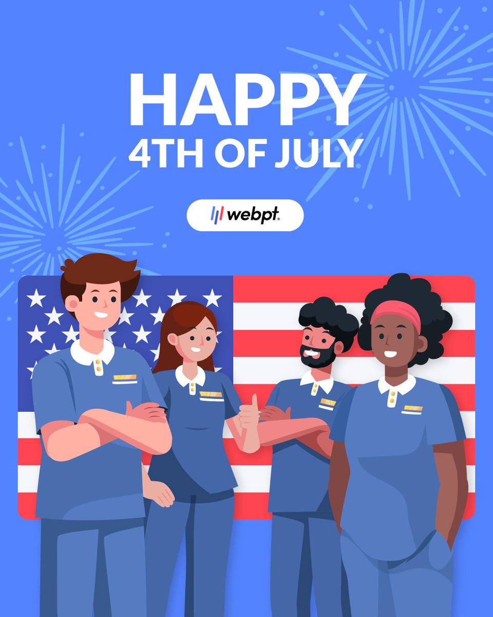 Happy Fourth of July from WebPT! 🇺🇸 Whether you’re barbecuing, beaching, or admiring some fireworks, we hope everyone is enjoying a well-earned break. 

#HappyFourth #FourthofJuly #4thofJuly #WeAreWebPT