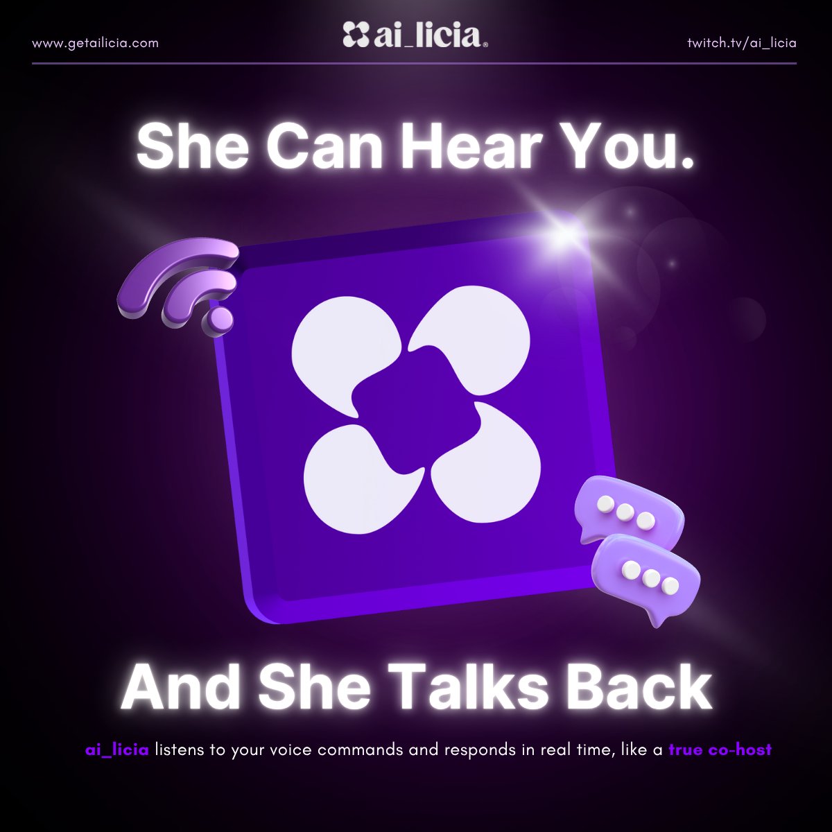 Talk. She listens.
No commands. No clunky triggers.
Just your voice and ai_licia picking up every word like she was built to co-host.
Because she was.

#Streamer #StreamSetup #AIStreaming #StreamingSoftware #TwitchTools #ContentCreation #StreamersOfTwitch #AI