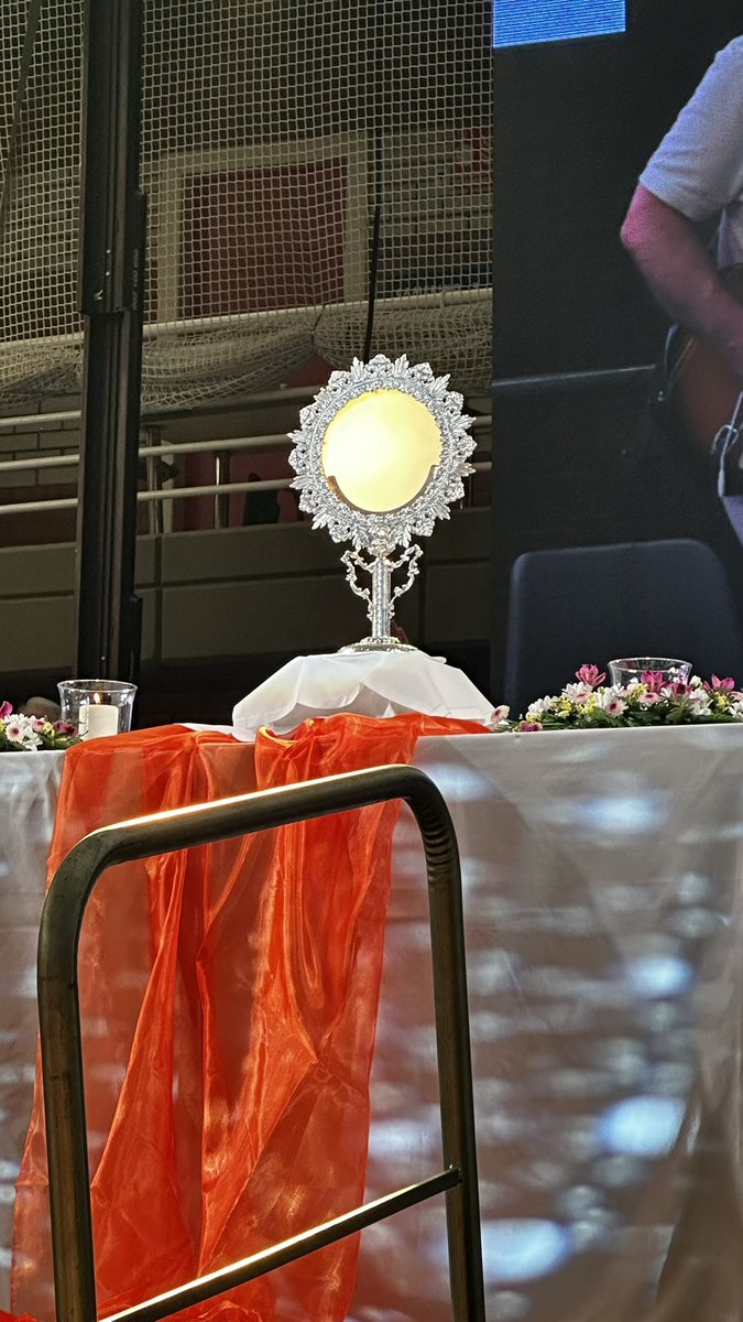 Explico las fotos: lo del centro es Jesucristo en la Eucaristía. Parece un trozo de pan, pero es el Cuerpo de Cristo (sí, lo que dijo en la Última Cena, y después remachó antes de ascender al Cielo: “yo estaré con vosotros todos los días hasta el fin del mundo”

(1/2)