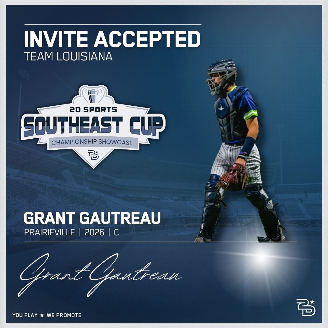 2D Sports Baseball (@2d_sports) on Twitter photo INVITE ACCEPTED - 2025 SOUTHEAST CUP
August 1-3, Lafayette LA
2026-2028 Grads
2029-2030 Grads (Jr Southeast Cup)
<a href="/HudsonWood_/">Hudson Wood</a> <a href="/GautreauGrant/">Grant Gautreau</a> INVITE ACCEPTED - 2025 SOUTHEAST CUP
August 1-3, Lafayette LA
2026-2028 Grads
2029-2030 Grads (Jr Southeast Cup)
<a href="/HudsonWood_/">Hudson Wood</a> <a href="/GautreauGrant/">Grant Gautreau</a>