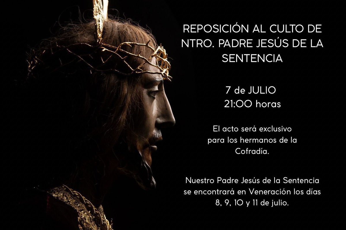 Luz de Pasión (@luzdepasion) on Twitter photo 🟣Ntro Padre Jesús de la Sentencia volverá del taller de Juan Manuel Miñarro después de su restauración a la Iglesia de la Merced el próximo lunes 7 de julio <a href="/SentenciaCadiz/">Cofradía de la Sentencia</a> 🟣Ntro Padre Jesús de la Sentencia volverá del taller de Juan Manuel Miñarro después de su restauración a la Iglesia de la Merced el próximo lunes 7 de julio <a href="/SentenciaCadiz/">Cofradía de la Sentencia</a>