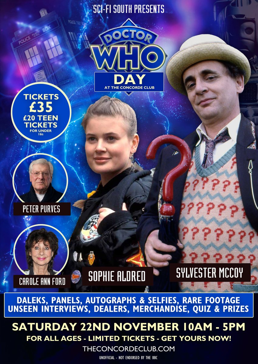 After a very enjoyable event last month, we're doing another!

We're delighted to welcome Sylvester, Sophie, Peter and Carole to The Concorde Club for our special day on 22nd November. Plus a whole host of other guests and surprises.

Get your tickets now:
theconcordeclub.com/product.php/32…