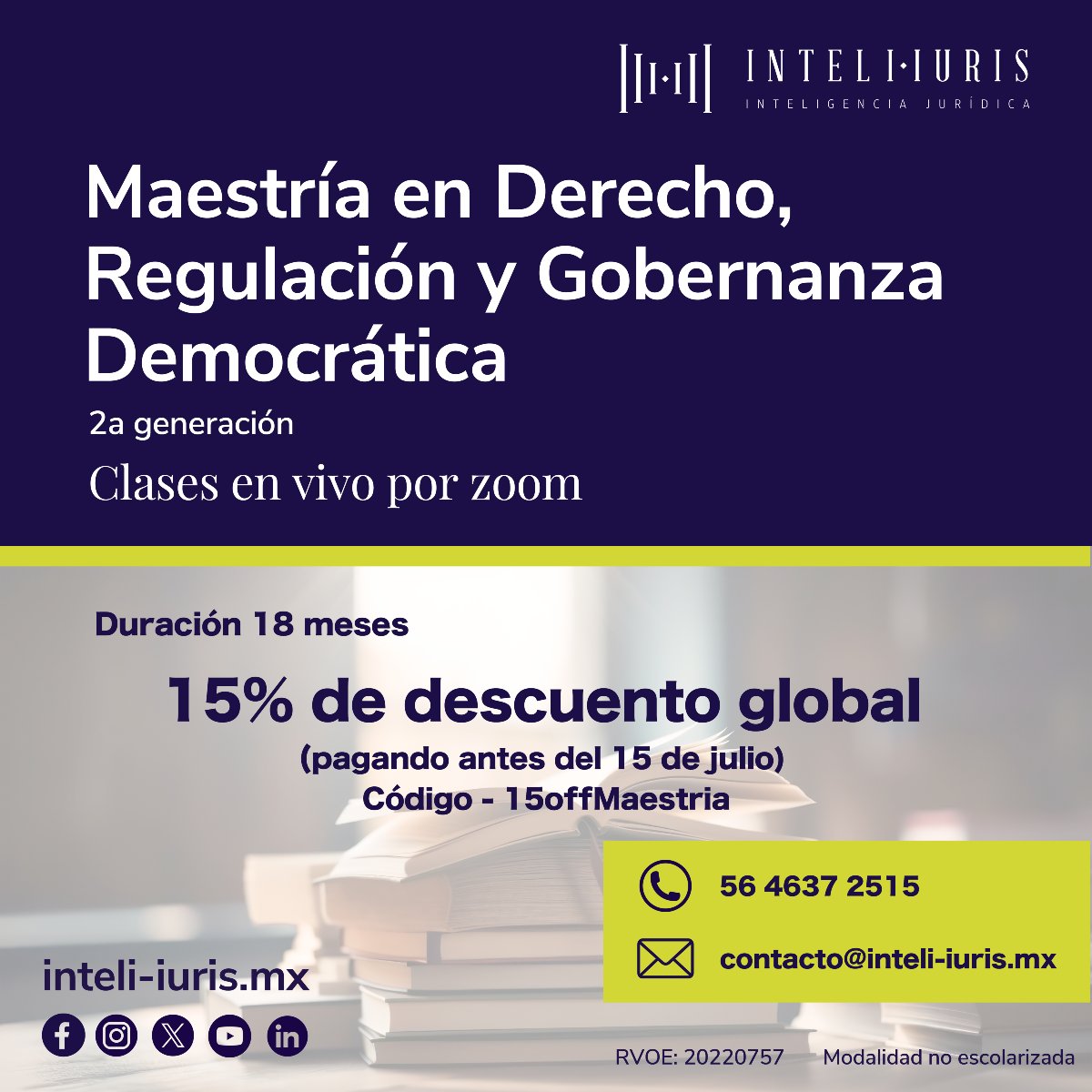 Inteli-Iuris (@inteli_iuris) on Twitter photo ⚠️ La salida masiva de personas juzgadoras no es un dato aislado:
Es una señal de alarma sobre el debilitamiento institucional y la presión política sobre el Poder Judicial.
Este 8 de julio, acompaña a <a href="/slayllon/">Sergio Lopez Ayllon</a> y @jrcossio en el webinario "Crisis global de los poderes ⚠️ La salida masiva de personas juzgadoras no es un dato aislado:
Es una señal de alarma sobre el debilitamiento institucional y la presión política sobre el Poder Judicial.
Este 8 de julio, acompaña a <a href="/slayllon/">Sergio Lopez Ayllon</a> y @jrcossio en el webinario "Crisis global de los poderes