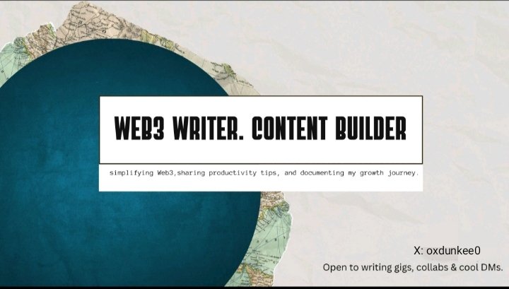 oxdunkee0's tweet image. I&apos;m a Web3 content writer building skills and attracting opportunities.

✔️ Exploring Web3 projects that value great writing 
✔️ Working on content ideas that educates, resonates and connect like-minded.
✔️ Open to gigs &amp;amp; partnerships

Let&apos;s Learn &amp;amp; Grow

#Web3writer #Copywriter