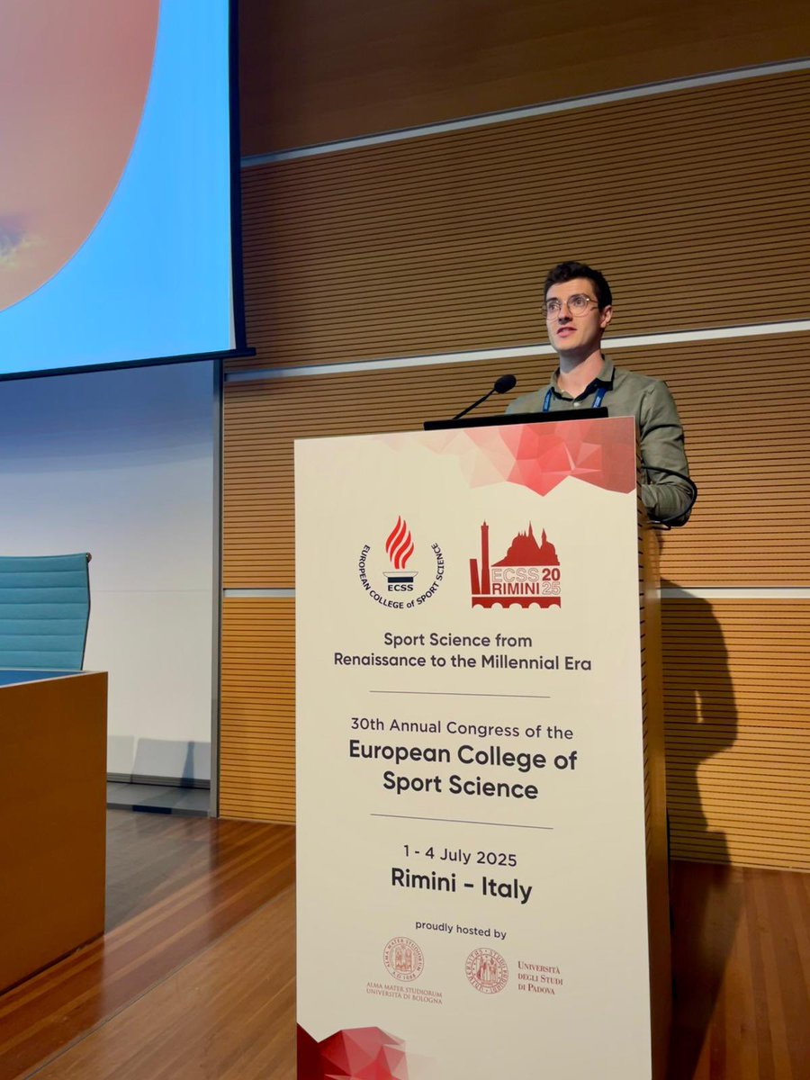 ORRECO1's tweet image. Well done to Toby Helder of @ORRECO1 and St Mary’s University, Twickenham
Toby spoke this week at the @E_C_S_S conference in Rimini, Italy. He presented during the Muscle Damage and Recovery session, sharing his findings from his pre-published research. His study explored the…