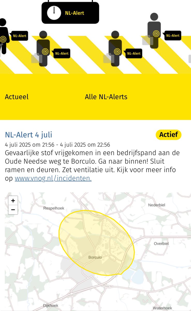 Vrijkomen van een gevaarlijke stof in Borculo