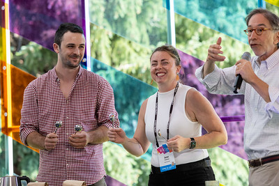 CKummer's tweet image. As a result of @aspenfood Food Leaders Fellowship, Jon Muth followed his dream to start a coffee roaster that would feature and support smallholder coffee growers. He showed @aspenideas goers how professionals cup coffee cupping using his special #AspenIdeas blend.