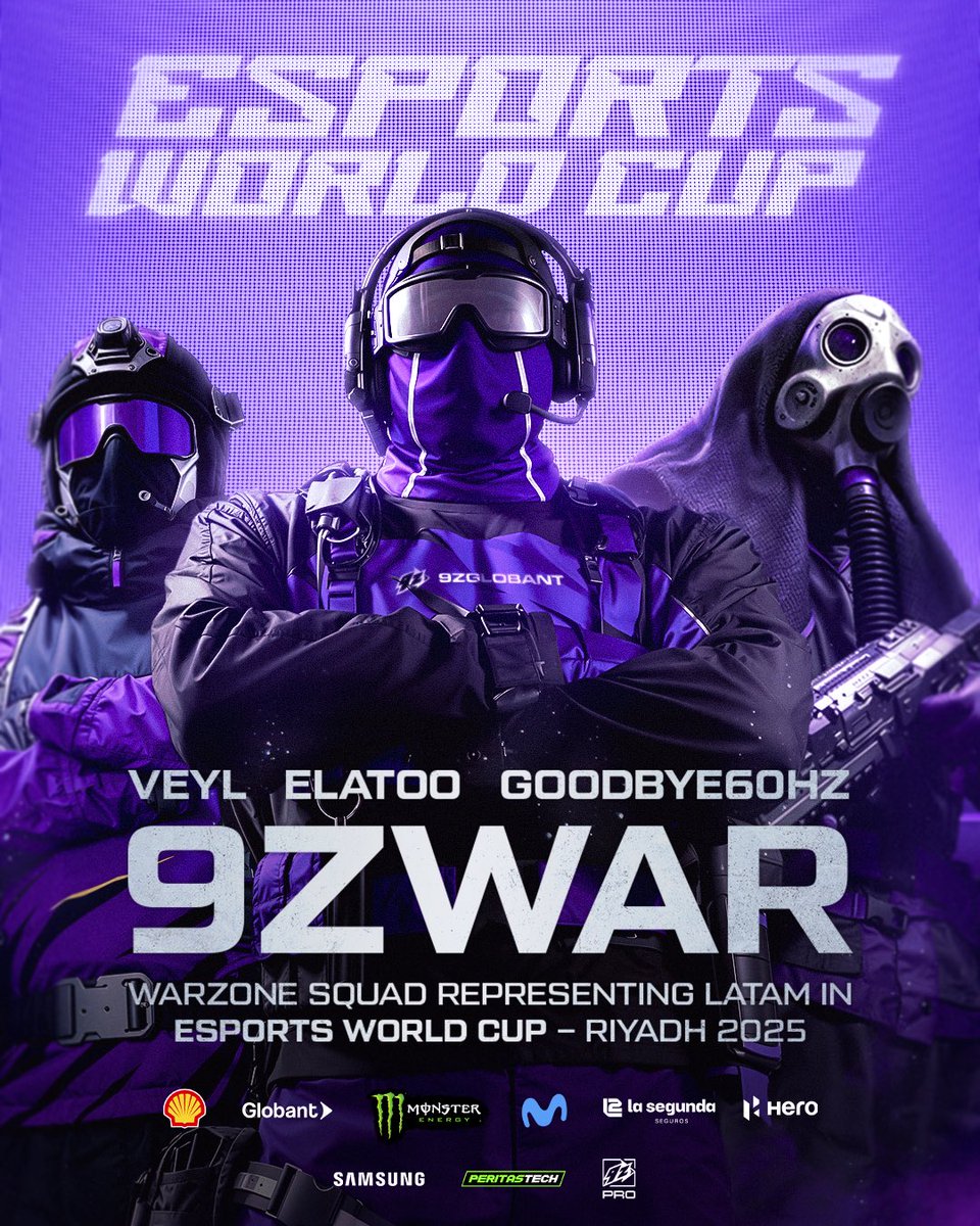 9z Globant (@9zteam) on Twitter photo ¡NOS VAMOS A LA EWC! 🇸🇦
Sumamos una nueva disciplina para representar a Argentina en mundial de esports, la <a href="/EWC_EN/">Esports World Cup</a>.
¡Bienvenidos a #9zWARZONE!
🇦🇷 <a href="/1Veeyl/">Tony</a>
🇦🇷 <a href="/ElAtoo05/">ElAtoo</a>
🇦🇷 <a href="/GooDBye60hz/">GooDBye60hz</a>
#TodoVioleta 💜 ¡NOS VAMOS A LA EWC! 🇸🇦
Sumamos una nueva disciplina para representar a Argentina en mundial de esports, la <a href="/EWC_EN/">Esports World Cup</a>.
¡Bienvenidos a #9zWARZONE!
🇦🇷 <a href="/1Veeyl/">Tony</a>
🇦🇷 <a href="/ElAtoo05/">ElAtoo</a>
🇦🇷 <a href="/GooDBye60hz/">GooDBye60hz</a>
#TodoVioleta 💜