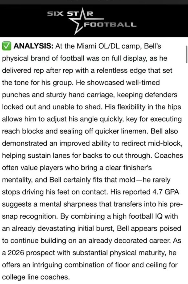 Thankyou <a href="/6starfootballMO/">Six Star Football | MISSOURI</a> <a href="/sixstarfootball/">Six Star Football | PLUS+</a> for the Nice write up <a href="/CanesFootball/">Miami Hurricanes Football</a> <a href="/CoachMirabal/">Alex Mirabal</a> <a href="/247Sports/">247Sports</a> <a href="/Dwight_XOS/">Dwight Thomas - Catapult Sports</a> <a href="/PrepRedzoneFL/">Prep Redzone Florida</a> <a href="/CoachQuaill/">Marquaill Kennedy</a> <a href="/mnw_fb/">Miami Northwestern_FB</a>