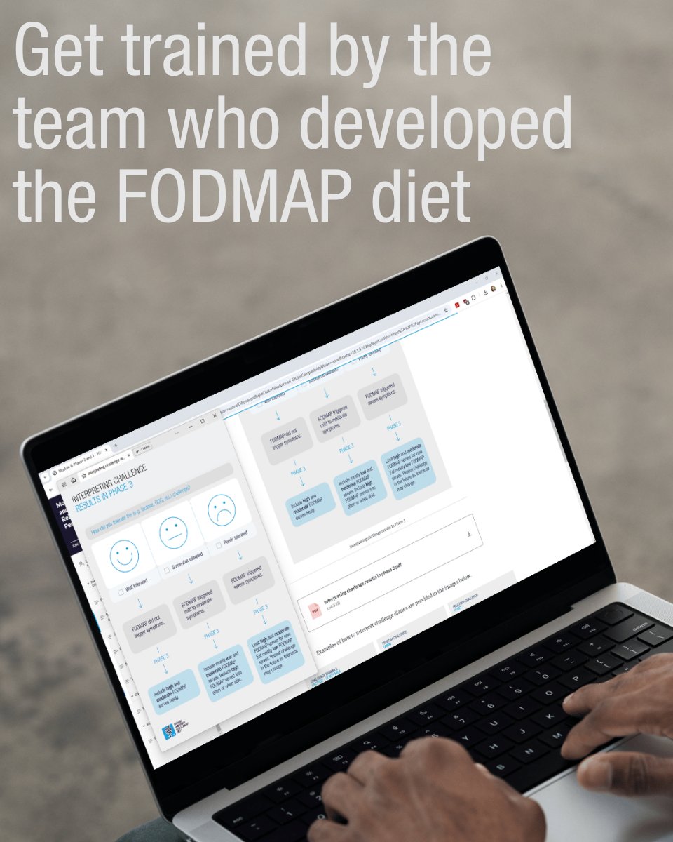 MonashFODMAP's tweet image. Help your patients take control of their #IBS!
Get trained by the team who created the #FODMAPdiet - 100% online and self-paced 💻⌚
Start learning today 👉 monashfodmap.com/online-trainin…