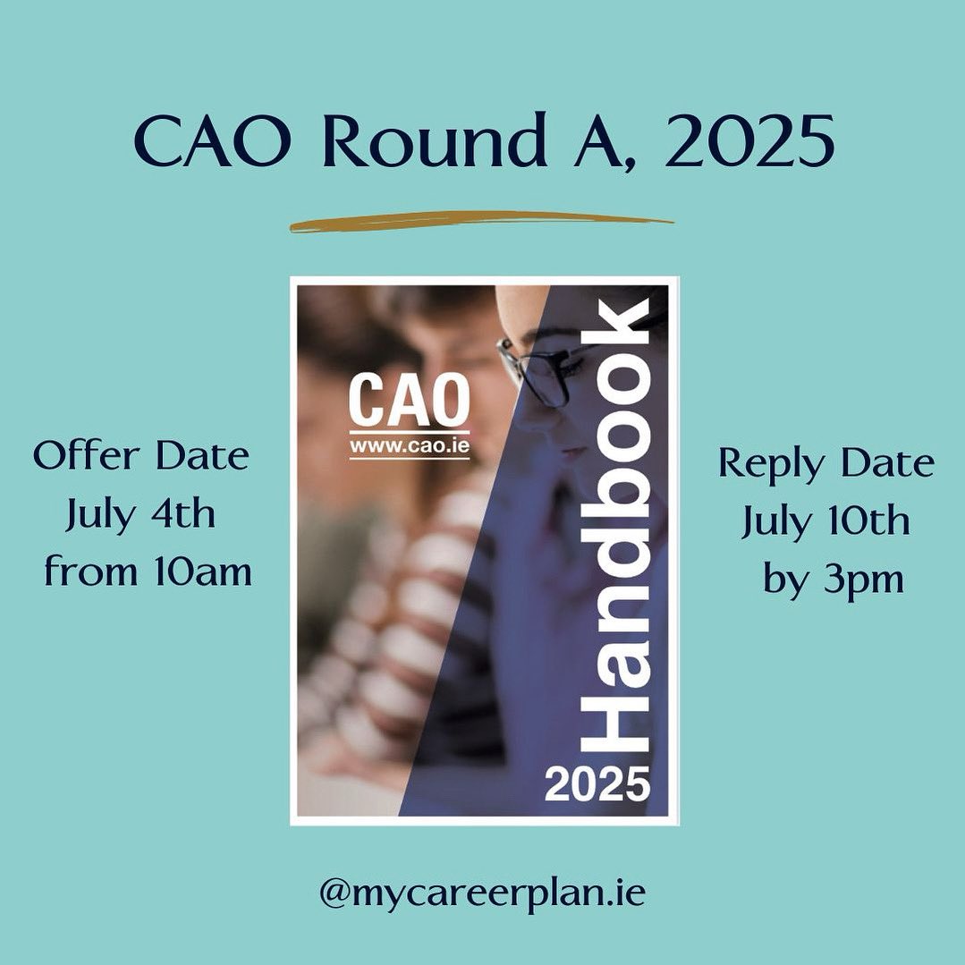 👏 Congratulations to all those who received offers in Round A of the CAO Offer Schedule today! #cao #CAO2025