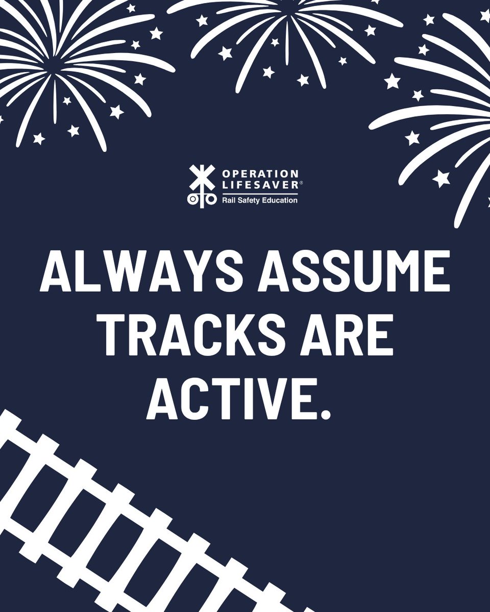 olinational's tweet image. This Fourth of July and every day, make safe choices around railroad tracks and trains.
#July4th
#StayOffStayAwayStaySafe
#STOPTrackTragedies