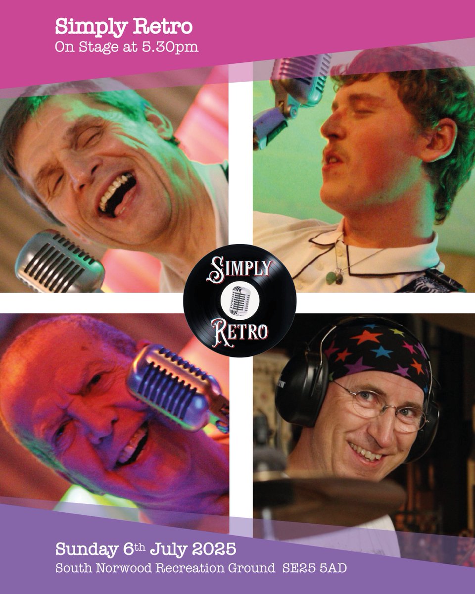 And finally, our headliner on Sunday at 5.30pm is the fabulous @SimplyRetro!
sncfest.org/whats-on.html 
instagram.com/simplyretro1  #festival #southnorwood #SE25 #southnorwoodrec #foodfestival #MusicFestival #musicfestival2025 #musicfest #FoodFestival2025 #artsandcrafts #artsfestiva