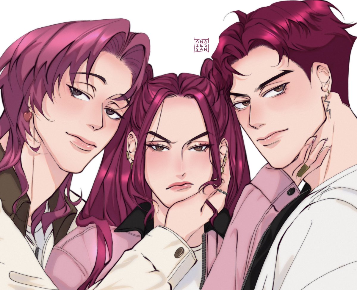 AnaiesSan's tweet image. Pink hair gang πβ
.
#KPOPDEMONHUNTERS #miromabby β
.