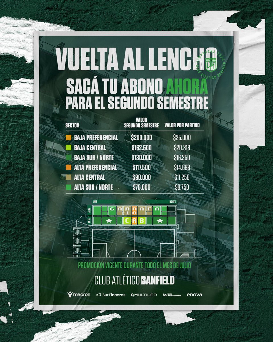 Club A. Banfield (@cab_oficial) on Twitter photo ๐๐๐๐๐๐ ๐๐ ๐๐๐๐๐๐ ๐๏ธ๐
Ya estรกn disponibles โ
los ๐๐๐จ๐ง๐จ๐ฌ para el segundo semestre del aรฑo y acรก te compartimos toda la informaciรณn.
Ademรกs, durante todo el mes de julio, comprรก tu abono junto con otro Socio y obtendrรกn ยก๐๐ฑ๐! ๐ค๐ผ
#EnBanfieldJugamosTodos ๐ณ๐ฌ ๐๐๐๐๐๐ ๐๐ ๐๐๐๐๐๐ ๐๏ธ๐
Ya estรกn disponibles โ
los ๐๐๐จ๐ง๐จ๐ฌ para el segundo semestre del aรฑo y acรก te compartimos toda la informaciรณn.
Ademรกs, durante todo el mes de julio, comprรก tu abono junto con otro Socio y obtendrรกn ยก๐๐ฑ๐! ๐ค๐ผ
#EnBanfieldJugamosTodos ๐ณ๐ฌ
