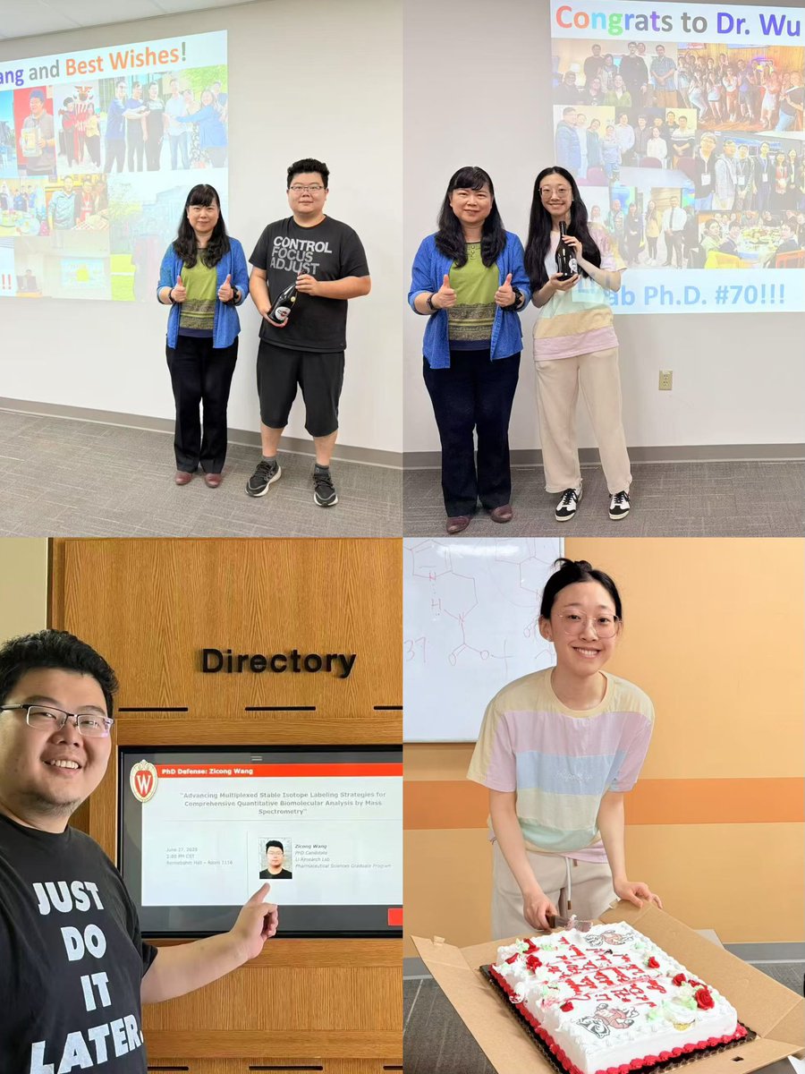 LiResearch's tweet image. Huge congratulations to Li Lab Ph.D.s #70 and #71 — Dr. Wenxin Wu and Dr. Zicong Wang 🥳🥳🥳 Your dedication, brilliance, and mentorship have left an unforgettable mark on the lab. Wishing you both all the best in your next chapters 🌟🥂🍰🍕