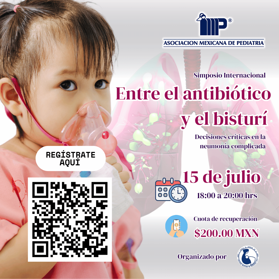 🩺 ¿Ya te registraste?
El Simposio Internacional “Entre el antibiótico y el bisturí” está cada vez más cerca.
📅 15 de julio
🕕 18:00 a 20:00 hrs
🔗 Escanea el código o regístrate en: amp.org.mx/product/entre-…
👨‍⚕️ ¡Actualízate con expertos y no te quedes fuera!
#SimposioAMP #Pediat