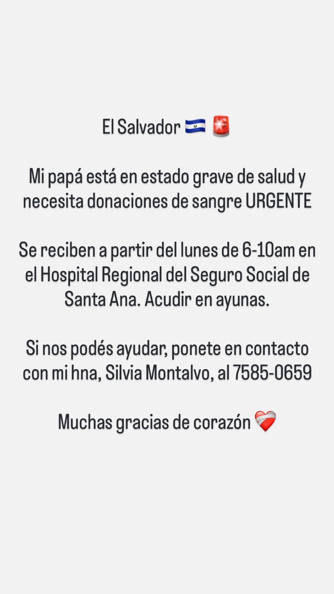 El Salvador: Atilio necesita su ayuda!