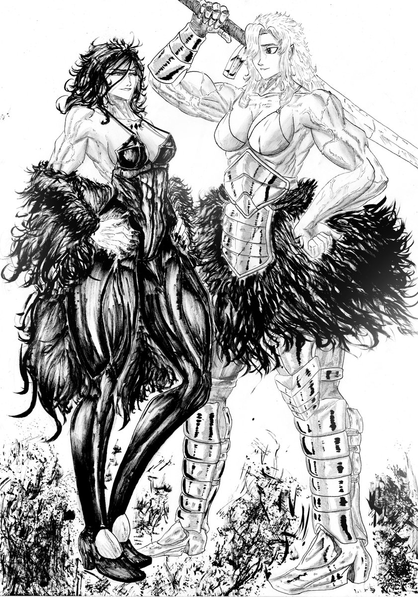 LeoTheArmada's tweet image. Fan art of Angvall from Centuria,
With my Manga character Fallax!