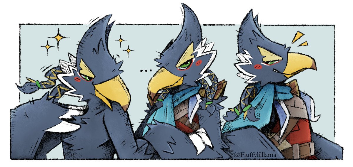 fluffylilllama's tweet image. Revali doodles