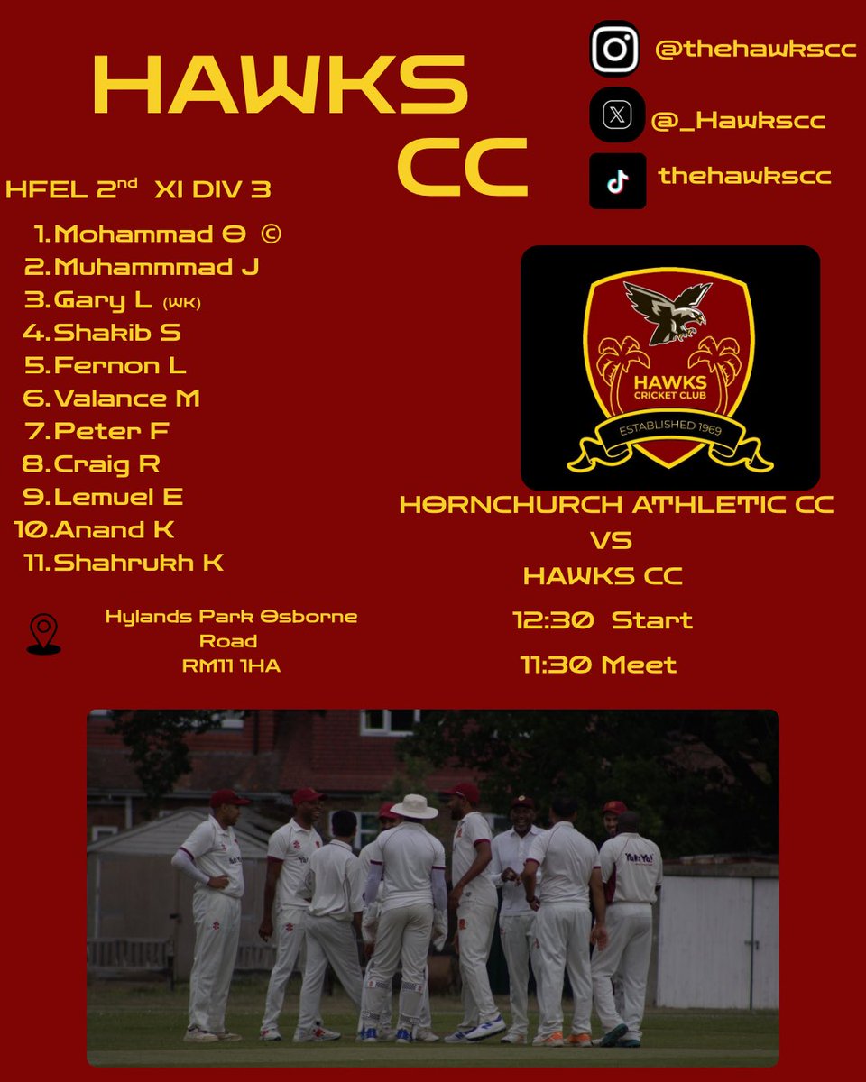 Hawks Cricket Club (@_hawkscc) on Twitter photo The teams are out, ready for tomorrows games.🦅
<a href="/EssexLguCricket/">Essex League Cricket</a>
<a href="/HACCCricket/">Hornchurch Athletic Cricket Club</a>
<a href="/HandCCricket/">Frenford Cricket Club</a> The teams are out, ready for tomorrows games.🦅
<a href="/EssexLguCricket/">Essex League Cricket</a>
<a href="/HACCCricket/">Hornchurch Athletic Cricket Club</a>
<a href="/HandCCricket/">Frenford Cricket Club</a>