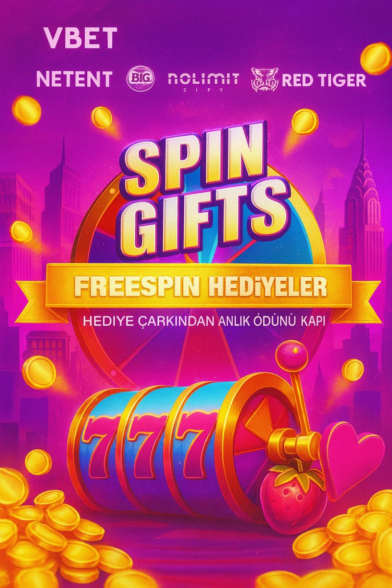 arsedene's tweet photo. ✌️Vbet Giriş: https://t.co/90BxeZRr4x
🎁SPIN GİFTS Başladı!

🎰NetEnt, BTG, NoLimitCity &amp; Red Tiger oyunlarında oyna
🎯Anlık ödüllerle 100 Freespin’e kadar kazanma şansı!
💸Min. bahis yok
💼 #vbet #vbettr 
🔄Çarkı döndür, şansını VBET’le yakala! https://t.co/SvpXDJgm82