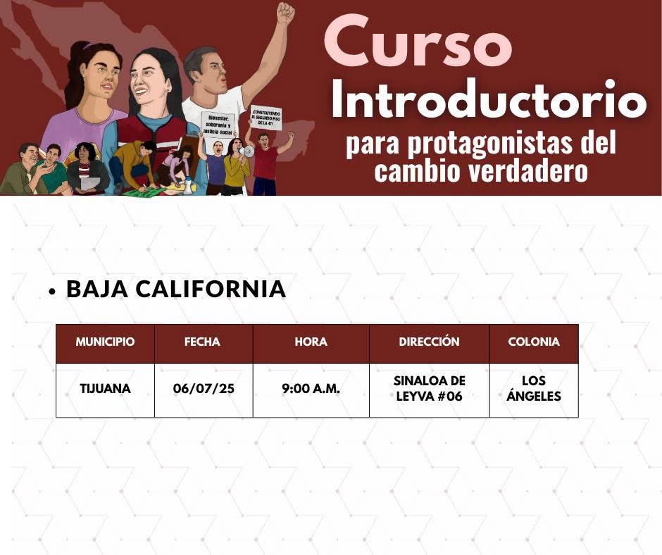 infpmorena's tweet photo. ¡Inicia el curso Introductorio para Protagonistas del Cambio Verdadero! 🇲🇽

Les compartimos las sedes a nivel nacional de los Cursos Introductorios para Protagonistas del Cambio Verdadero que se celebrarán este 📅 4, 5 y 6 de julio.

💥 Consulta la sede más cerca a tu municipio, organiza tu participación y súmate al proceso de transformación.

✨ ¡Sin formación, no hay transformación!