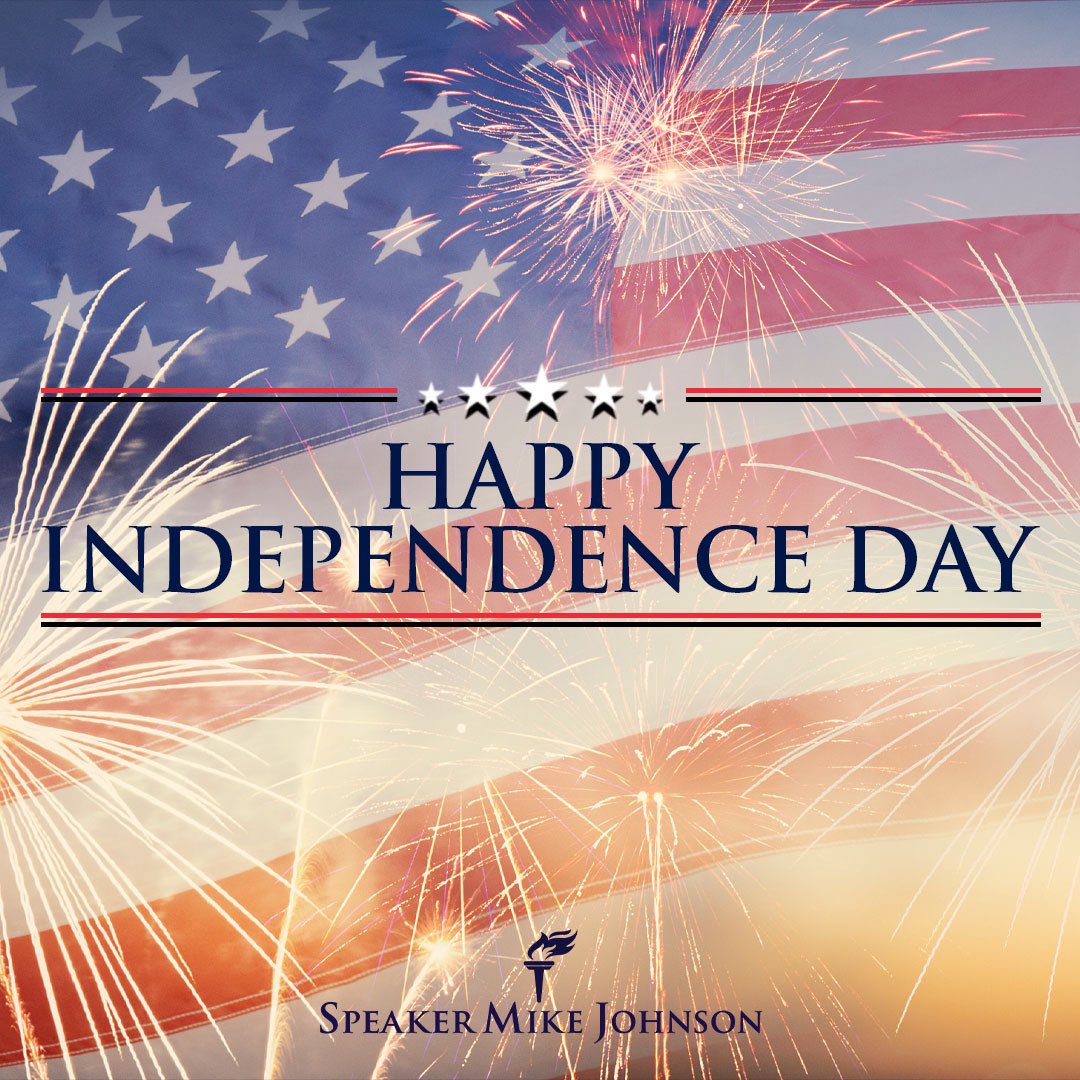 MikeJohnson's tweet image. Happy Independence Day! Today, we celebrate America's 249th birthday and the principles that have made our nation the greatest on Earth. May God bless America and the men and women in uniform who defend our freedoms. 🇺🇸