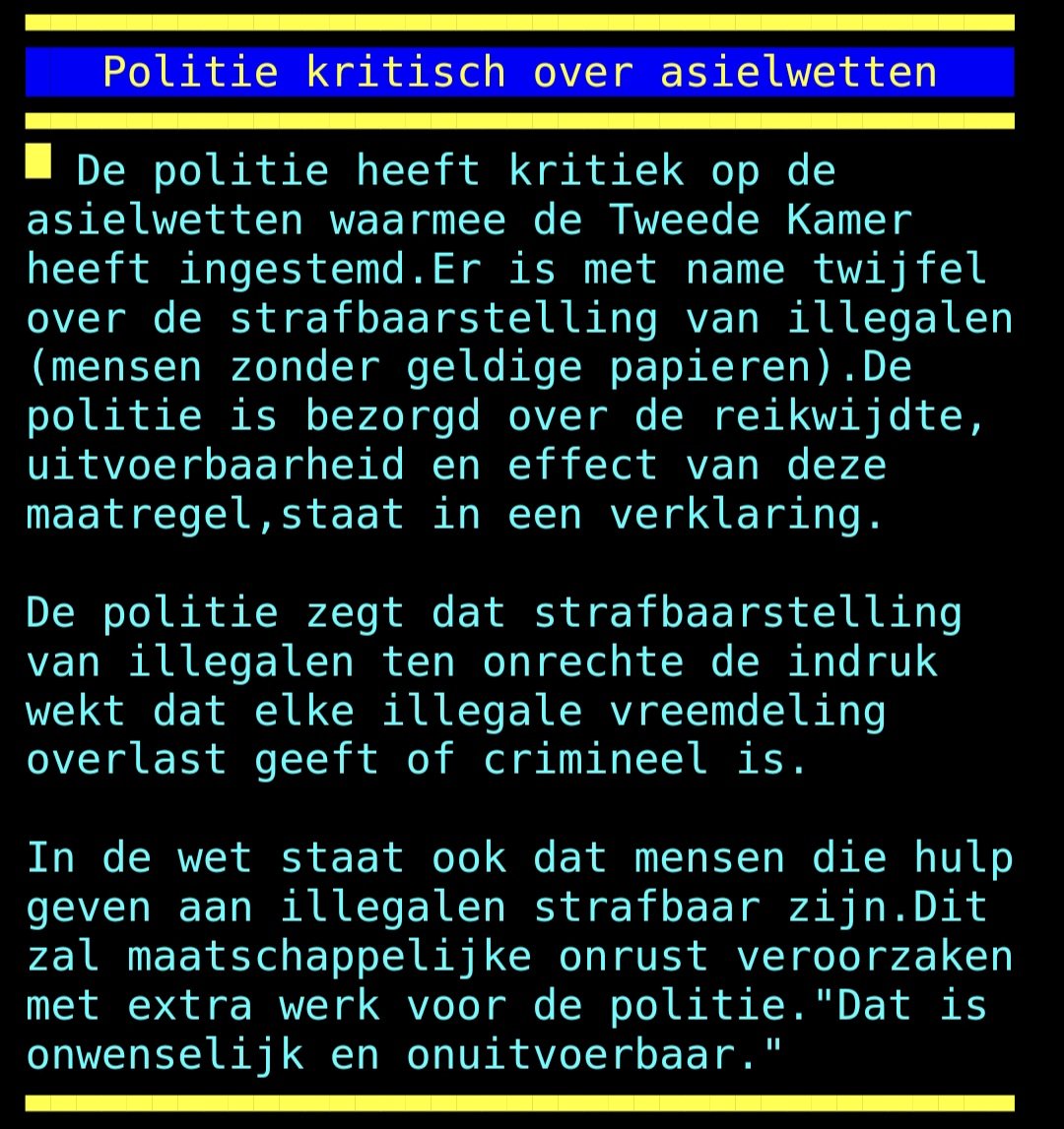 widtvoet (@widtvoet) on Twitter photo "De <a href="/Politie/">Politie Nederland</a> heeft kritiek en twijfel over het strafbaar stellen van illegaal verblijf."
"De <a href="/Politie/">Politie Nederland</a> heeft kritiek en twijfel over het strafbaar stellen van illegaal verblijf."
"De <a href="/Politie/">Politie Nederland</a> heeft kritiek en twijfel over het strafbaar stellen van illegaal verblijf."
#asielwet "De <a href="/Politie/">Politie Nederland</a> heeft kritiek en twijfel over het strafbaar stellen van illegaal verblijf."
"De <a href="/Politie/">Politie Nederland</a> heeft kritiek en twijfel over het strafbaar stellen van illegaal verblijf."
"De <a href="/Politie/">Politie Nederland</a> heeft kritiek en twijfel over het strafbaar stellen van illegaal verblijf."
#asielwet