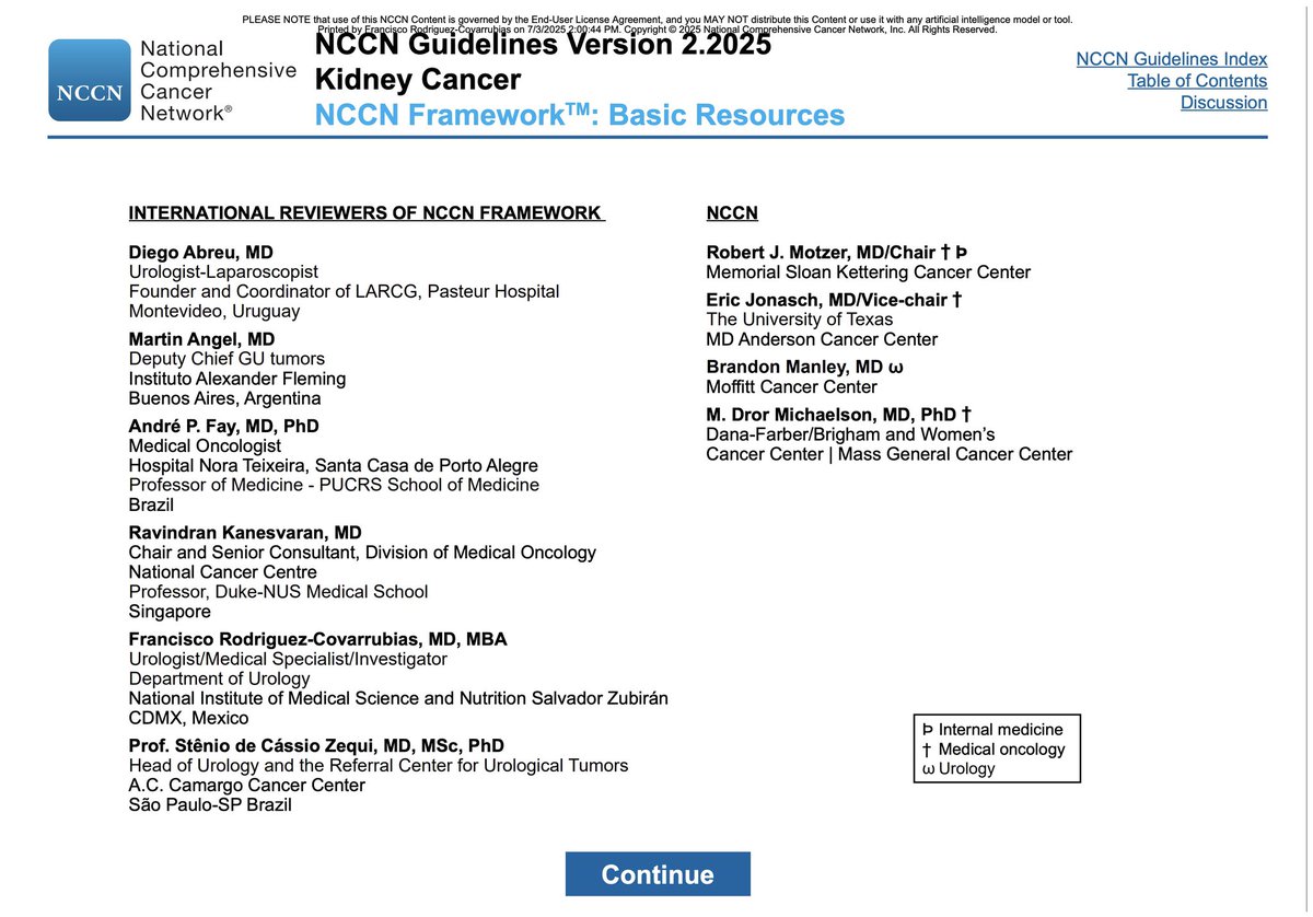 It's been a great honor to be part of the Latin America reviewers of <a href="/NCCN/">National Comprehensive Cancer Network (NCCN)</a> Guidelines on Kidney Cancer framework 2025 for the second year in a row
<a href="/larcg_org/">LARCG</a> <a href="/DiegoAbreuC1/">Diego Abreu</a> <a href="/StenioZequi/">Stenio Zequi</a> <a href="/Martin_AngelMD/">Martín Angel</a>