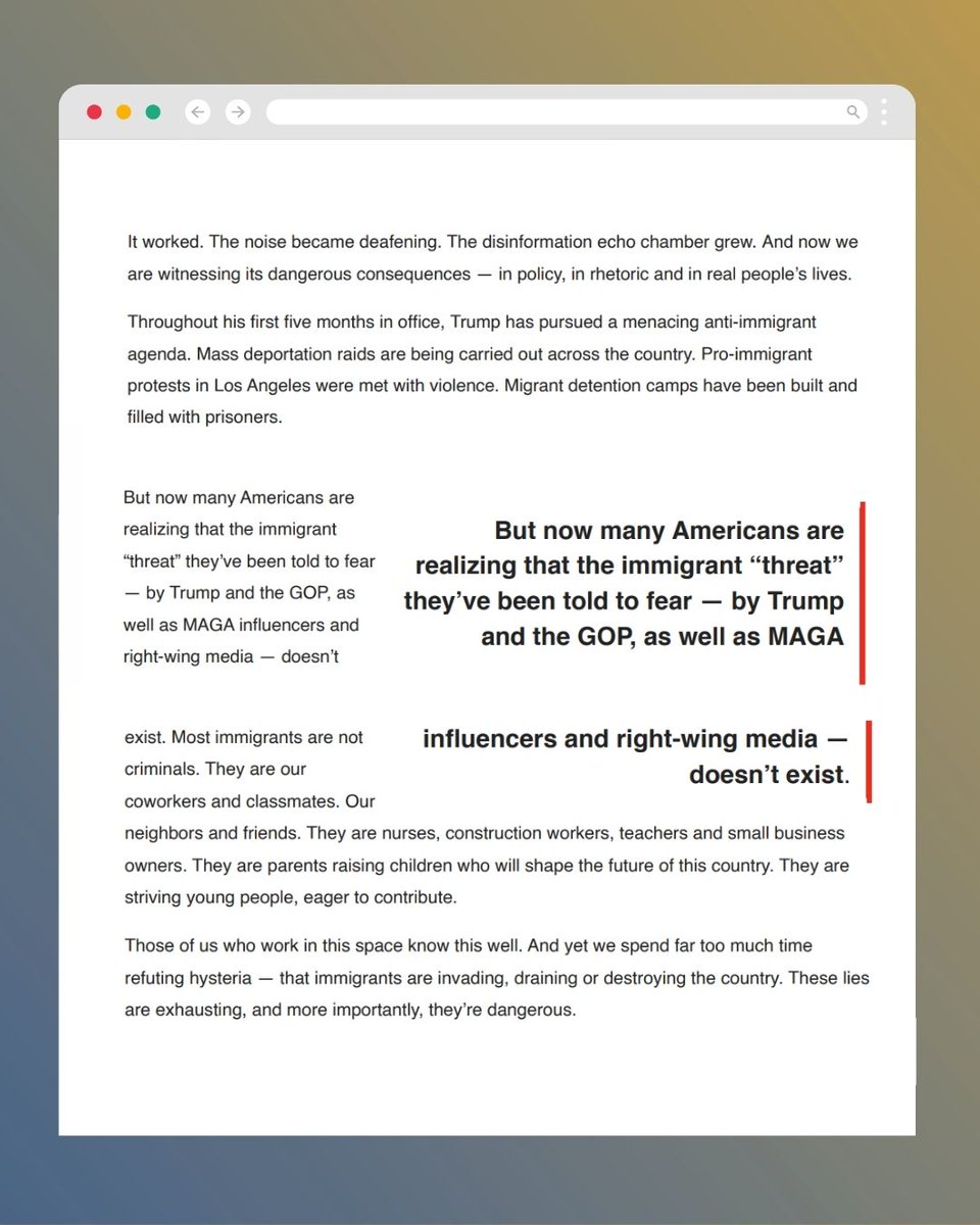MiFamiliaVota's tweet image. On this 4th of July, Hector Sanchez Barba, President and CEO for MFV and Vanessa Cardenas, Executive Director for @Americasvoice urge us to reclaim the truth about immigration and reject the lies driving hate.
Read the full op-ed here: loom.ly/BUTnxZI