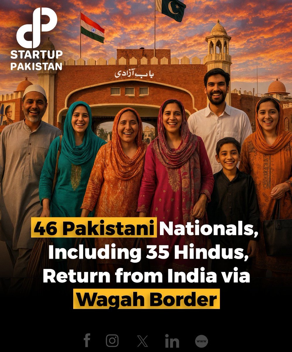 PakStartup's tweet image. Despite ongoing diplomatic tens_ions, 46 Pakistani nationals, including 35 Hindus, were repatriated from India via the Wagah border on Thursday. 

#WagahBorder #PakistanIndia #Repatriation #HumanitarianCorridor