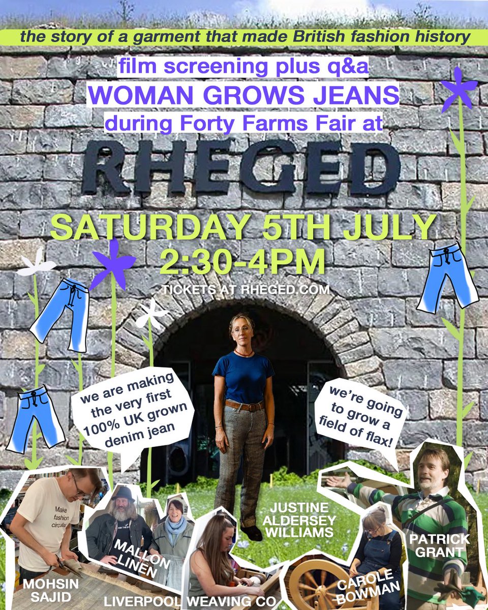 I’ll be answering questions after a screening of my film at Rheged Centre’s Forty Farms Fair in Cumbria tomorrow at 2:30pm. Book your seats at rheged.com/event/women-gr…

#womangrowsjeans #honegrownhomespun #fibershed #sustainablefashion
