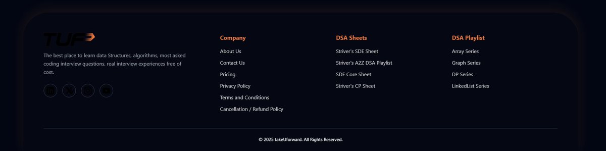 Hey <a href="/striver_79/">Striver | Building takeUforward</a>, would love your opinion on this design
  
– tried a solar system layout since your TUF sheets are legit “solar system of knowledge” 
– planets are draggable, not static 
– used a glassy look to match the dark theme 
tuf-plus-redesign.vercel.app