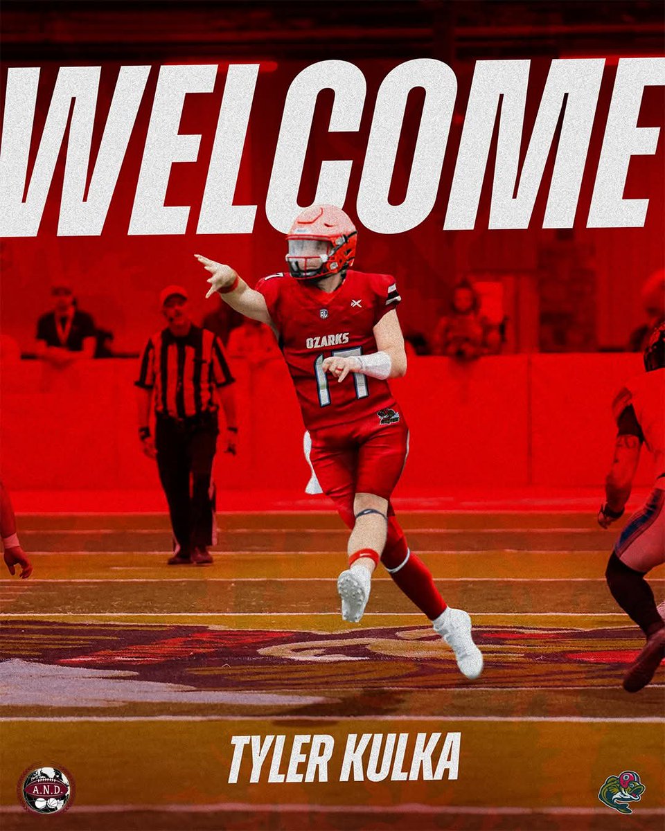 Inside the Arena (@inside_arena) on Twitter photo The <a href="/OzarksLunkers/">The Ozarks Lunkers</a> have announced the signing of quarterback Tyler Kulka.
Kulka recently led <a href="/NashvilleKatsFB/">Nashville Kats</a> to the inaugural Arena Crown championship. The <a href="/OzarksLunkers/">The Ozarks Lunkers</a> have announced the signing of quarterback Tyler Kulka.
Kulka recently led <a href="/NashvilleKatsFB/">Nashville Kats</a> to the inaugural Arena Crown championship.