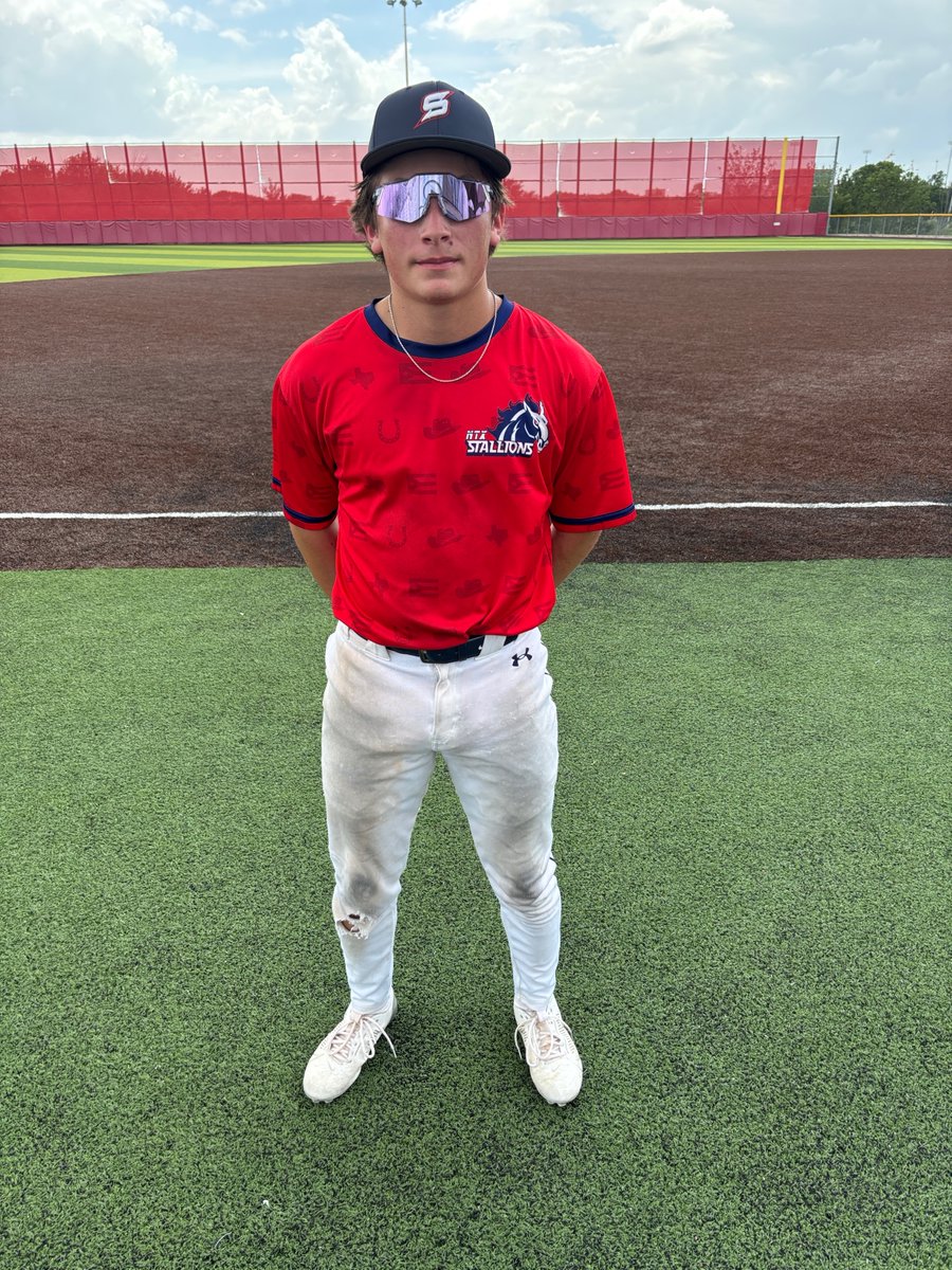 F: NTX Stallions 17/18U 14,
Shadowcats Futures 18U 9
PoG: @Paterninajp8 2-3, 2B, 4 RBI, 2R
Hitter: Josiah Olivera 2-3, RBI, 3R