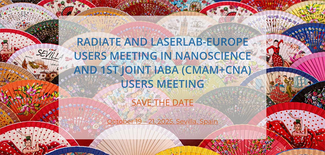 19-21 Oct. se celebra en Sevilla el Laserlab-Europe &amp; RADIATE Users Meeting in #Nanoscience, junto con el 1er encuentro de usuarios IABA (<a href="/cmamuam/">CMAM-ICTS</a>+CNA)

📍Centro Nacional de Aceleradores (CNA)
🗓Inscripción gratuita hasta 10 Jul. (envío de abstract)

🔗 radlas-iaba.cmam.uam.es