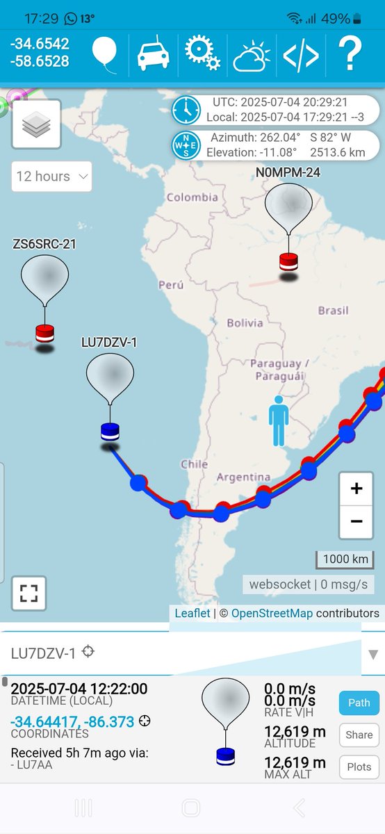 Dia solar 111 de Lu7dzv-1 llegando a Sudamérica. Solo 11 reportes; mañana entrara por Chubut y subira al norte por el Atlántico para cumplir la novena vuelta a la tierra. En tanto, lu9mab-1 en el Mar de Tasmania; pasará al noreste de Nueva Zelanda. 201 spots, dia 62, 6to giro.