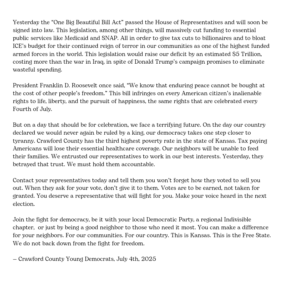 CCYoungDems24's tweet photo. #DefendDemocracy #PeopleOverProfits #FightForFreedom #StopTheCuts #NoMoreTaxCutsForBillionaires #HealthcareIsAHumanRight #FoodNotFear #ResistAuthoritarianism #AbolishICE #ProtectSNAP #MedicaidMatters #NotOneMoreVote https://t.co/wSyv03rXyU