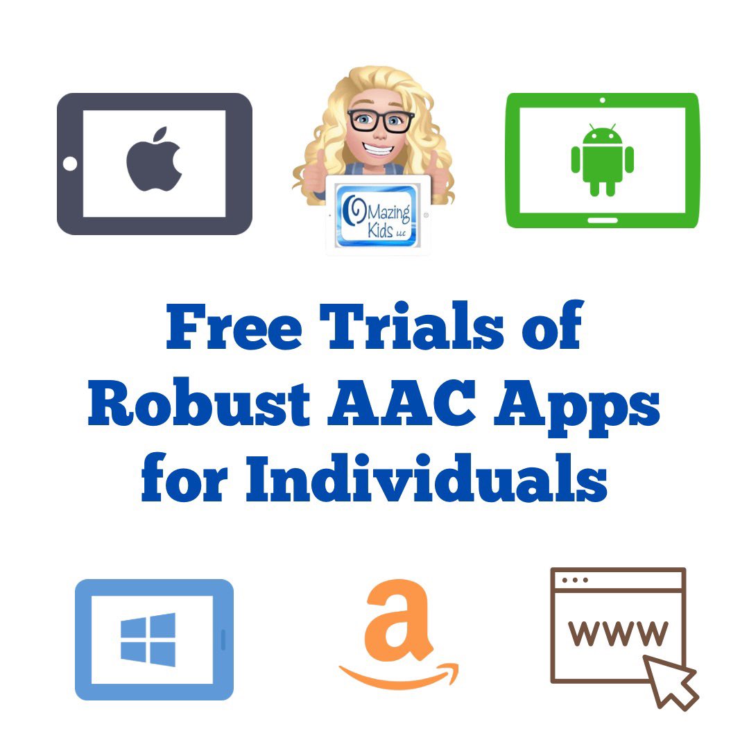 amoorad's tweet image. This FREE handout has been updated: Free Trials of Robust AAC Apps for Individuals (iOS, Android, Amazon, Windows), bit.ly/FreeRobustAACA… #AAC