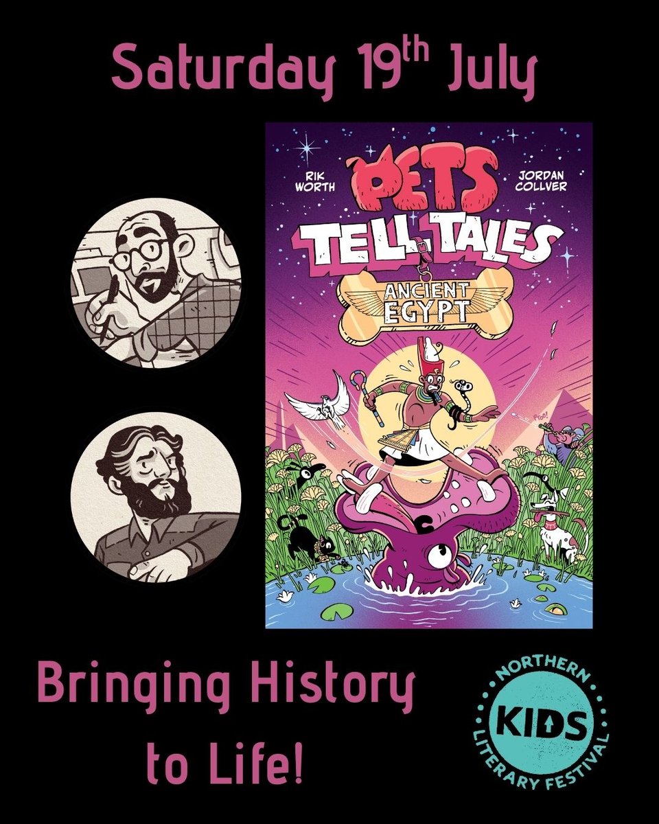 NYALitFest's tweet image. Join writer Rik Worth and illustrator Jordan Collver for a fun session focused on their book Pets Tell Ancient History Tales, exploring how comics can bring history to life. 

tinyurl.com/3ets7je2
