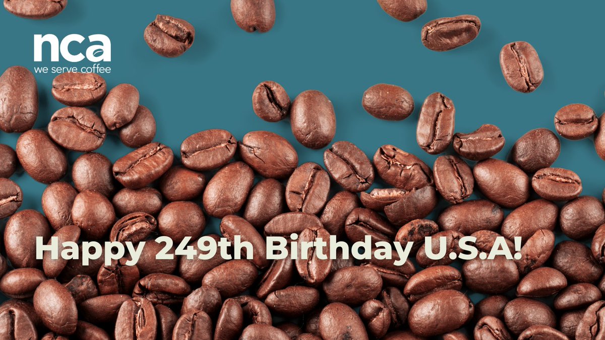 nationalcoffee's tweet image. Happy 249th Birthday to the U.S. of A.! Did you know Americans drink about 516 million cups of coffee every day ☕? Enough to fill an Olympic-size swimming pool more than 48 times! We think that's worthy of a few fireworks 🇺🇲🎆