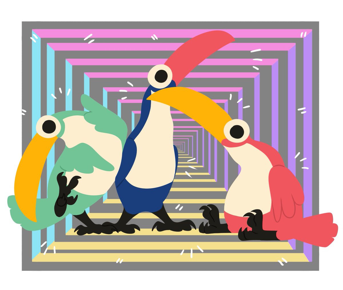 Panicpigeon's tweet image. Those silly vintage toucan lamps