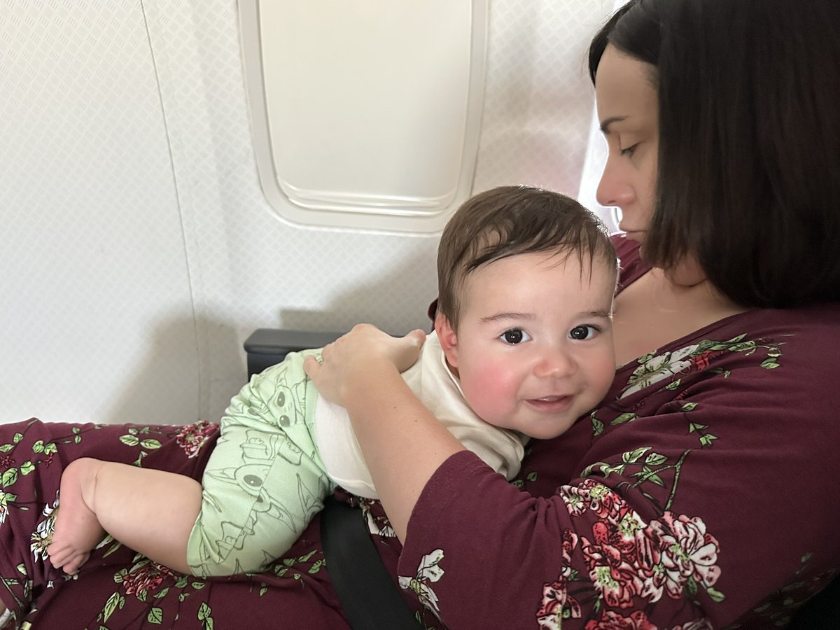 Oliver is becoming the best little frequent flyer!!! He took his 7th flight today, this one from Boston to Charlotte to visit his grandparents! He loves everything about flying! ✈️