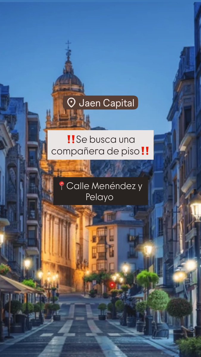 Holaaa, se busca una compi de piso en Jaén para esto curso
Mi ig es: sheilaamoross_ 😚
#uja #pisosuja