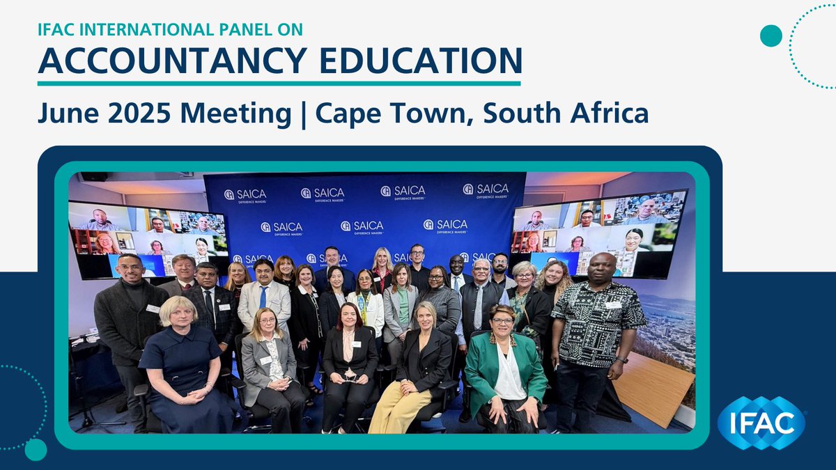 IFAC's tweet image. 🌍 Our International Panel on Accountancy Education met in Cape Town, South Africa, in late June, generously hosted by @saica_za. The Panel focused on shaping our global accountancy education strategy for the future. Thank you to SAICA for hosting!