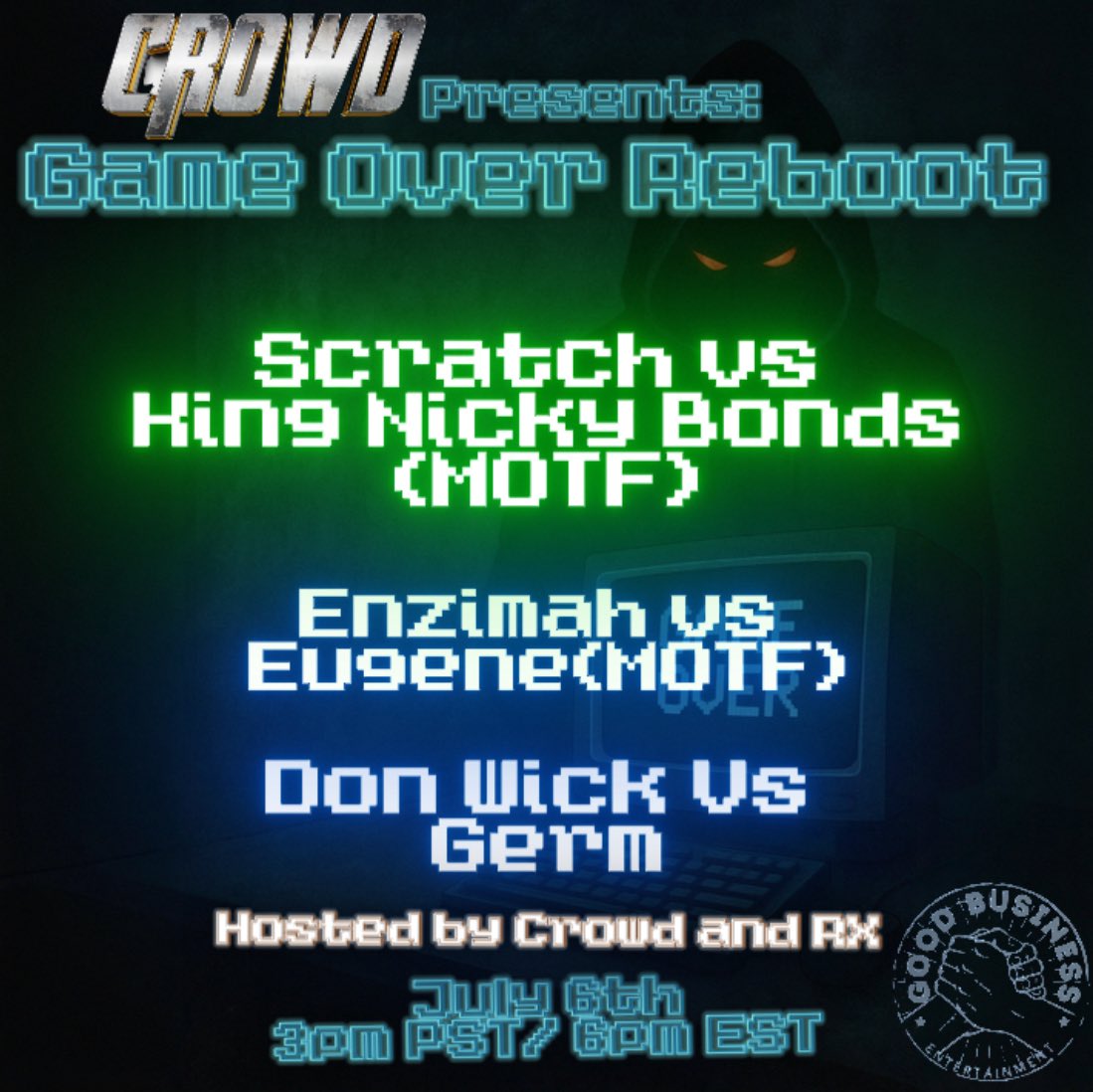 Crowdshyt!! Happy 4th

We got a short prep event coming up👀🔥

3/4 of the battles from the DLC 1 card are happening THIS SUNDAY!

<a href="/KingNBxDOD/">👑Nicky📦Bonds</a> vs <a href="/Scatchington/">Cool Peeples</a> 

<a href="/ENZIMAH/">King Brook</a> vs <a href="/yung_cp3_/">rogue ninja 🗡️</a> 

<a href="/Germ_Nation/">Germ</a> vs <a href="/Cant_Be_Rated/">Don Wick</a> 

JULY 6th, 3pm PST, 6pm EST

Co Hosted by <a href="/PrettyReecee/">K’uk’ulkan’s Goddess 🐍 🪶</a>