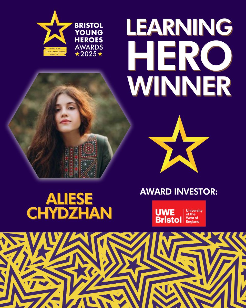 CommunityofPurpose (@commofpurpose) on Twitter photo ✨ The WINNER of the Learning Hero Award is Aliese Chydzhan! 🎉🎉
Congratulations Aliese! 🥳🥳
The Learning Hero Award is invested by <a href="/UWEBristol/">UWE Bristol</a>.
Congratulations to all of the finalists! 🙌🎊
#empoweringpeople #BYHA2025 #LearningHero #winner #bristol ✨ The WINNER of the Learning Hero Award is Aliese Chydzhan! 🎉🎉
Congratulations Aliese! 🥳🥳
The Learning Hero Award is invested by <a href="/UWEBristol/">UWE Bristol</a>.
Congratulations to all of the finalists! 🙌🎊
#empoweringpeople #BYHA2025 #LearningHero #winner #bristol